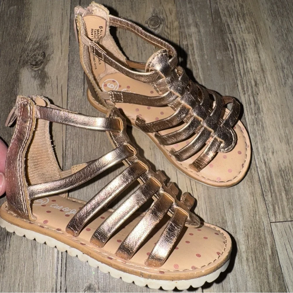 🎀3/$23🎀 Cat & Jack Bronze Gladiator Kids Sandals